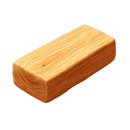 Realistic Wooden Block Icon - Natural Timber 3D Design