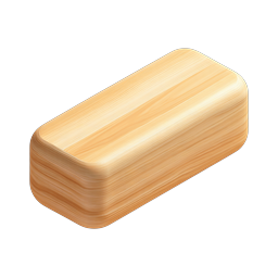 Wooden Block 3D Isometric Icon | Natural Timber Design