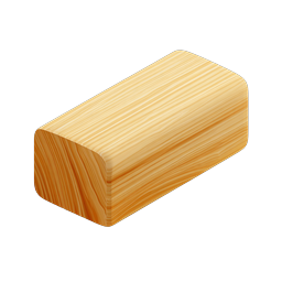 Realistic Wooden Block Icon - 3D Pine Timber Design