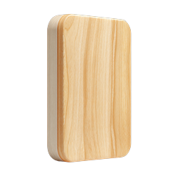 Wooden Block Icon - Natural Wood Grain 3D Design