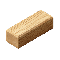 Realistic Wooden Block Icon - Natural Wood Grain Design