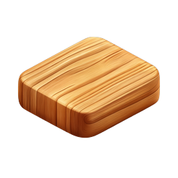 Wooden Block Icon - Isometric 3D Wood Plank Design