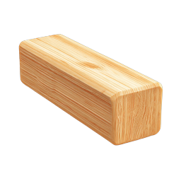 Realistic Wooden Block Icon - 3D Rendered Timber Plank