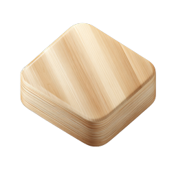 Wooden Block Icon - Realistic 3D Wood Material