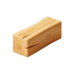 Realistic 3D Wooden Block Icon | Timber & Lumber