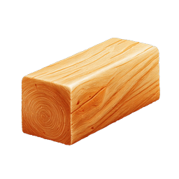 Wooden Block Icon - Realistic Timber 3D Render