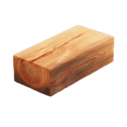 Realistic Wooden Block Icon - Natural Timber 3D Render