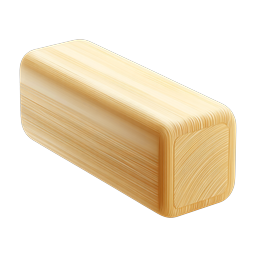 Realistic Wooden Block 3D Icon - Natural Texture Design