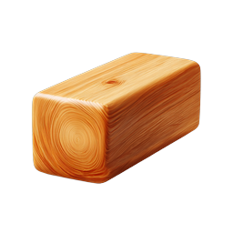 Realistic Wooden Block Timber Icon | 3D Rendered