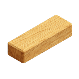 Wooden Block Icon - Natural Timber PNG