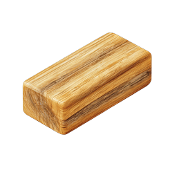 Realistic Wooden Block Icon - Natural Timber PNG