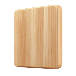 Realistic 3D Wooden Block Icon with Natural Grain