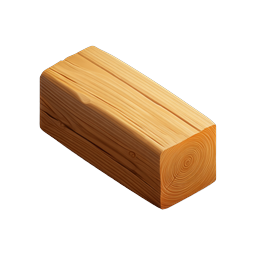 Realistic Wooden Block Icon - Timber & Lumber