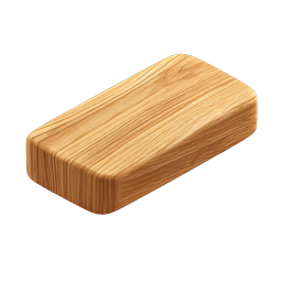 Wooden Block Icon - Realistic 3D Wood Texture Graphic