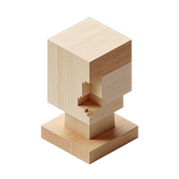 Isometric Wooden Block Puzzle Icon - 3D Natural Wood