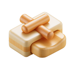 3D 木製ブロックアイコン | 積み重ねられたパッケージデザイン