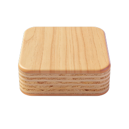 Wooden Board 3D Icon - Realistic Wood Panel Design