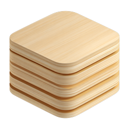 Stacked Wooden Boards Icon - 3D Lumber Illustration