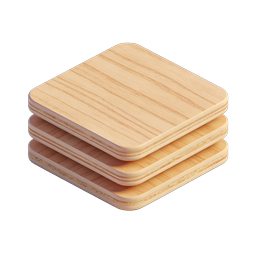 Stacked Wooden Boards Icon - 3D Realistic Kitchen