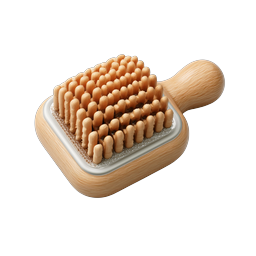 Wooden Body Brush 3D Icon | Natural Skincare Tool