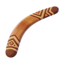 Wooden Boomerang Icon | Traditional Aboriginal Design