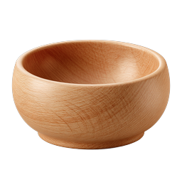 Wooden Bowl Icon - Realistic Kitchenware Design