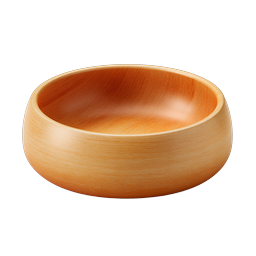 Wooden Bowl Icon - Realistic Kitchenware Design Element