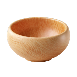 Wooden Bowl Icon - Natural Wood Grain Kitchenware