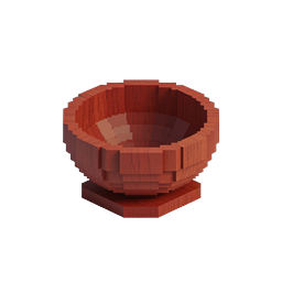 Wooden Bowl Vessel Voxel 3D Icon | Rustic Kitchenware