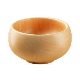 Wooden Bowl Icon - Realistic Kitchenware Design