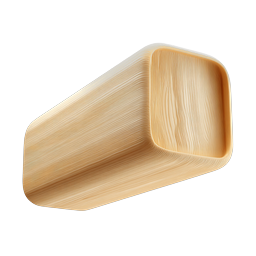 Wooden Box Icon - Natural Wood Grain 3D Render