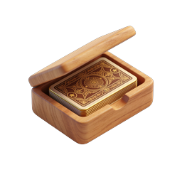 Wooden Card Box Icon | Premium Playing Cards Design