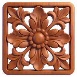 Ornate Wooden Carved Floral Panel Icon