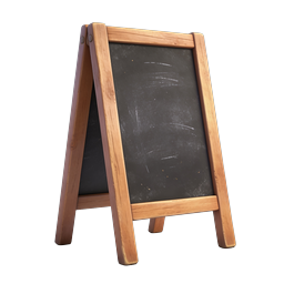 Wooden A-Frame Chalkboard Sign Icon | Realistic