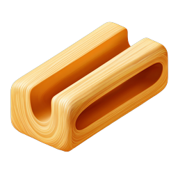 Wooden Channel Block 3D Icon | Realistic Amber Design
