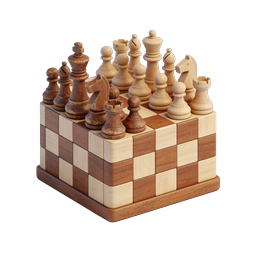 Wooden Chess Cube Icon - Strategy Board Game