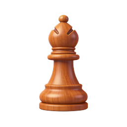 Wooden Chess Queen Icon - 3D Realistic Game Piece