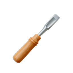 Wooden Chisel Tool Icon - Realistic Carpentry Illustration
