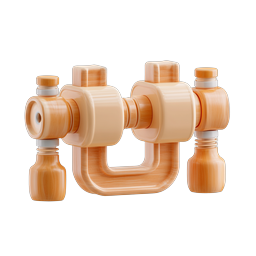 Wooden Clamp 3D Icon | Glossy Mechanical Tool Design