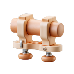 Wooden Clamp 3D Icon - Realistic Carpentry Tool Design