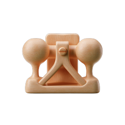 Wooden Clamp Jack 3D Icon | Realistic Wood Texture