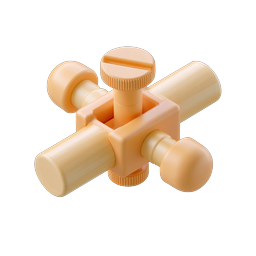 Wooden Clamp Toy Icon - 3D Rendered Clipart