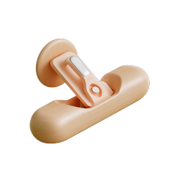 3D Wooden Clip Clamp Icon with Peach Spring Mechanism