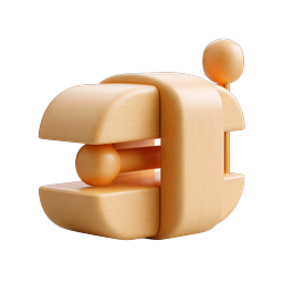 Biểu tượng bảng kẹp gỗ - Đối tượng văn phòng 3D chân thực