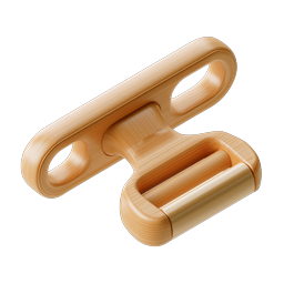 Wooden Clothespin Clip 3D Icon - Realistic Wood Grain Design