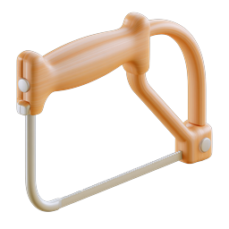 Wooden Coping Saw Icon - Realistic Hand Tool Illustration