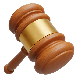 Wooden Court Gavel Icon - Justice & Law Symbol