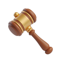 Wooden Court Gavel Icon - Justice & Law Symbol