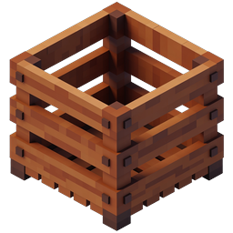 Isometric Wooden Crate Box Icon | 3D Voxel Style
