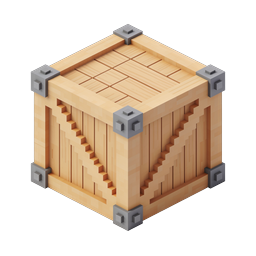 Wooden Crate Isometric Icon - 3D Storage Box